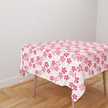 Imagem de Toalha De Mesa Quadrada 4 Lugares Tecido Oxford Florzinhas TL19 - 140x