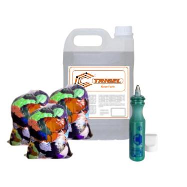 Imagem de Limpa Ferramentas (Clean Tools) 5 Litros, Pano Retalho 2Kg & Marcador 
