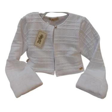 Imagem de Bolero / Casaco Luxo Infantil Menina Zafielo Casaquinho 524, Off white