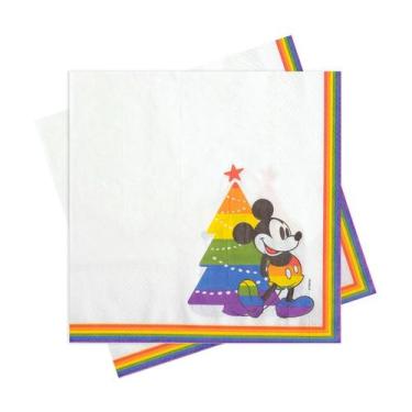 Imagem de Guardanapo de Papel Mickey com Pinheiro - Arco-íris - 33cm - 20 unidad