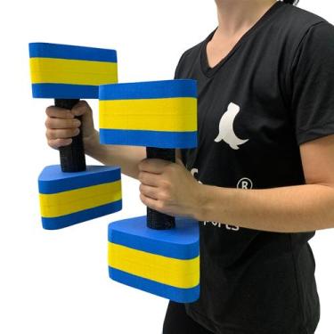 Imagem de Par Halteres Fisioterapia Aquática Natação Em EVA 3 A 4 Kg DF4013-AZ A