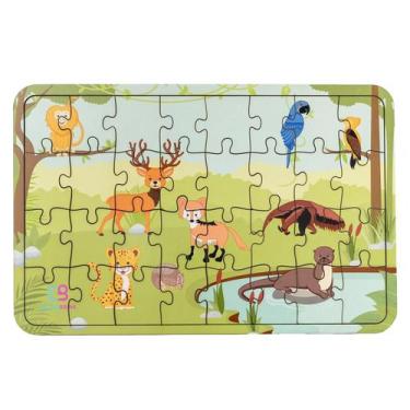 Imagem de Quebra cabeça animais brasileiros em extinção 32 pçs madeira - BRINQUE