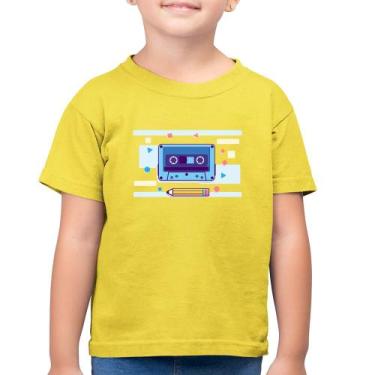 Imagem de Camiseta Algodão Infantil Fita Cassete - Foca na Moda, Amarelo canário