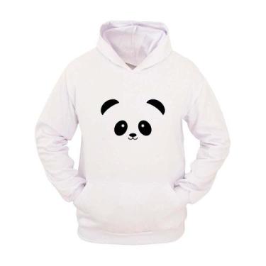Imagem de Moletom Masculino Canguru Estampa Panda Com Capuz - Ragor, GG, Branco