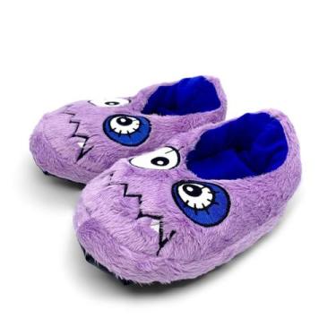 Imagem de Pantufa Pelúcia Infantil Monster Lilás Divertido Criança - Cortex, Lil