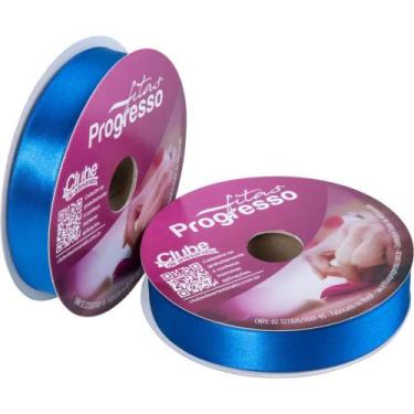 Imagem de Fita de Cetim 22MM 50M Azul Royal 214 - Rolo de 50 Metros - Fitas Prog