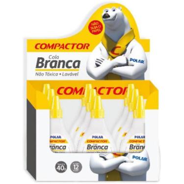 Imagem de Cola Escolar Polar Branca 40G - Caixa com 12 Unidades - Compactor