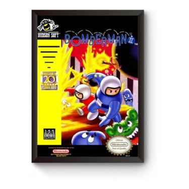 Imagem de Quadro Capa Bomber Man 2 Nintendinho Poster Moldurado - Fanarte