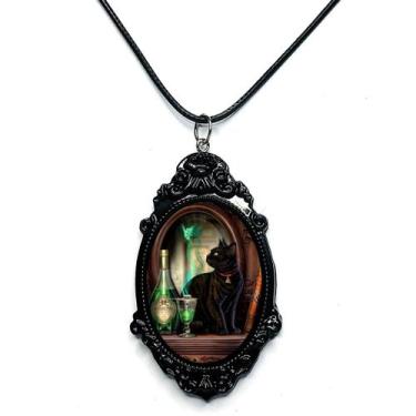 Imagem de Desperte a magia com o camafeu de gato preto absinto - RELIKARIU