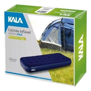 Imagem de Colchão Inflável Solteiro Para Camping Original - Kala, Azul