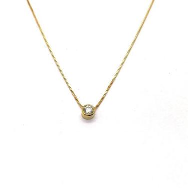 Imagem de Colar Ponto de Luz em Ouro 18k Pedra Diamante 17 pontos 3.6mm com Corr