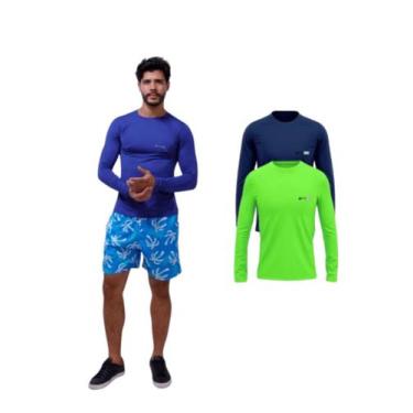 Imagem de Kit Com 2 Camisetas Manga Longa Com Proteção Uv Masculina - Rcv Store,