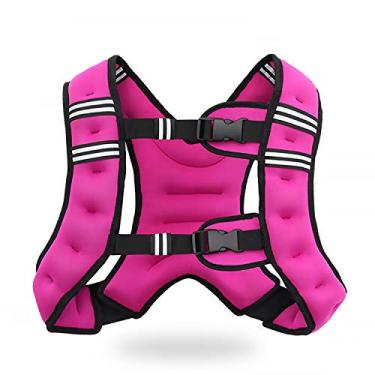 Imagem de VIVITORY Colete pesado para treino, 5 kg/8,2 kg, colete de peso corporal para homens, mulheres, treinamento de força, corrida, fitness, musculação, perda de peso, levantamento de peso (8,2 kg, rosa