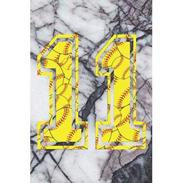 Imagem de 11 Journal: A Softball Jersey Number #11 Eleven Notebook For Writing And Notes: For All Players, Coaches, Fans: Marble Yellow Red Ball Print