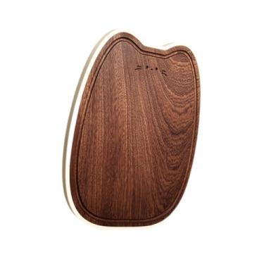 Imagem de IEUDNS Tábua de cortar cozinha dupla face bandeja de servir pizza tábua de corte de madeira em forma de gato tábua de servir para pão legumes