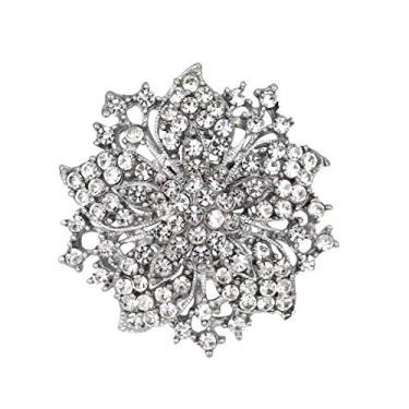 Imagem de seven wolves Acessórios para todos os tipos de broches de casamento para noivas de cristal grande buquê de strass broche para mulheres, one size, Cristal Metal Strass, Strass