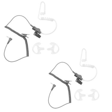 Imagem de HWAYO Fone de ouvido de 3,5 mm, 1 pino, com tubo de ar acústico de vigilância oculto para rádio da polícia + moldes auriculares médios de substituição para microfones de alto-falante de rádio Motorola