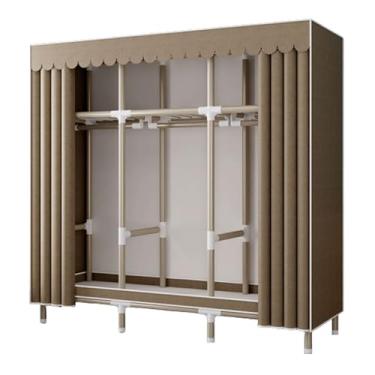 Imagem de Guarda-roupa Armário de guarda-roupa portátil simples armário de armazenamento autônomo rack de roupas armário de pé para casa fácil de montar armário