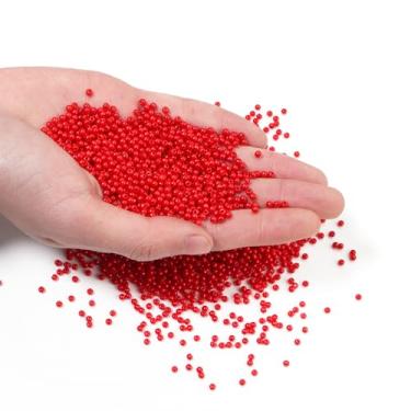 Imagem de Chuyau 4000 peças de pérolas vermelhas de 3 mm com furo redondo para artesanato contas de pérolas soltas para fazer joias pérolas falsas para pulseiras, colares, brincos, chaveiros, acessórios, faça