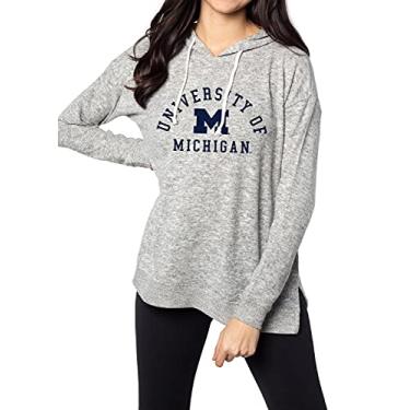 Imagem de chicka-d Moletom com capuz feminino Michigan Wolverines de lã aconchegante cinza urze, pequeno
