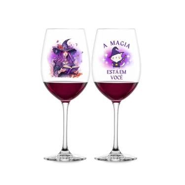 Imagem de Jogo 2 Taças Vinho/Drinks Vidro Estampada Gato Místico 465ml Vidro A Magia Está Em Você Personalizada Bruxa Esotérica Mitologia Tarot Presente Criativo