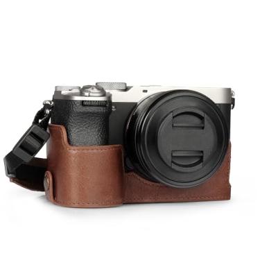 Imagem de Mega Gear Capa de meia câmera de couro genuíno para Sony Alpha a7C Mark II - Elegante e protetora - marrom