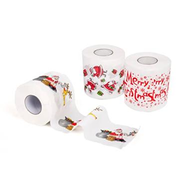 Imagem de SummitLink 3 Rolos 3 Estilos de Papai Noel Feliz Natal Papel Higiênico Lenço Guardanapo Brincadeira Diversão Festa de Aniversário Novidade Ideia de Presente