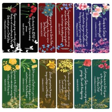 Imagem de NewEights Marcadores de livro com versículos bíblicos Thanking God in Tough Times (10 conjuntos x 6 cartões) – Conjunto de cartas motivacionais diárias – Conjunto de coleção de cortadores de página de