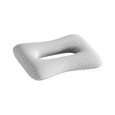 Imagem de Bothyi Travesseiro piercing de orelha, travesseiro lateral para dormir, capa removível, decorativo, protetor de ouvido, ergonômico para viagens, escritório, Cinza