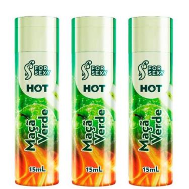 Imagem de Kit 03 Gel Hot Comestível de Maça Verde Saboroso 15Ml ForSexy - For Se