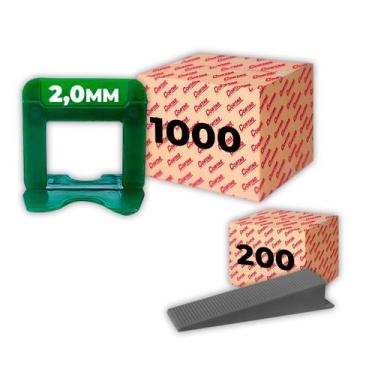 Imagem de Kit Espaçador Nivelador Eco C/500/1000 Pçs Mais Cunha de Nivelamento E