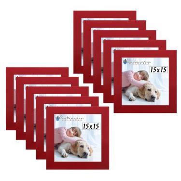 Imagem de Kit 10 Porta Retrado Molduras 15x15 Vermelho - Santamaria Molduras