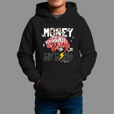 Imagem de Moletom Canguru Infanto Juvenil Streetwear Casual Tecido Macio Money C