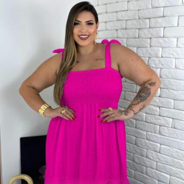 Imagem de Vestido Plus Size Moda Verão De Alcinha - Donna Lu, G2, Pink