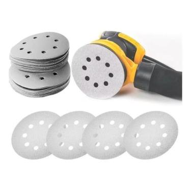 Imagem de DISCO LIXA PLUMA BRANCO DISFLEX 125MM GRÃO 320 KIT C/ 10 PÇS, Desbaste