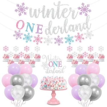 Imagem de Decoração de Aniversário Winter Onederland para Menina - 1º Aninho