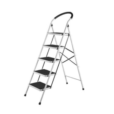 Imagem de Escada dobrável 2/3/4/5 Escada Banqueta Espessada e Alargada Escada Familiar Doméstica Escada Dobrável Multifuncional Interna Banco de degrau dobrável(Branco,X-Large)