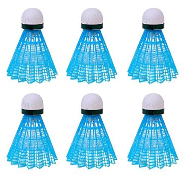 Imagem de YUANZ Petecas LED Badminton Pacote com 6, Petecas de Plástico Badminton Birdies, Peteca Esportiva para Exterior Interior (Azul)
