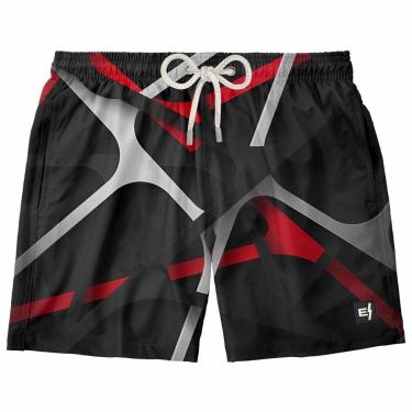 Imagem de Bermuda Masculina Casual Estampada Surf Boardshort Verão Moda Fitness Tactel-Masculino