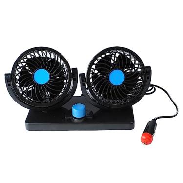 Imagem de Ventilador de Carro de Cabeça Dupla Ventilador de Carro Elétrico Duplo Duplo, Ventilador de Assento Rotativo de 360 ​​graus para SUVs de Carro RV, Confortável como do Mar,