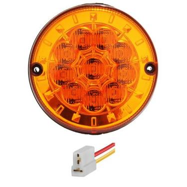 Imagem de Lanterna Traseira Ônibus Caminhão 125mm 10 LED 24V AM + Conector - Mul
