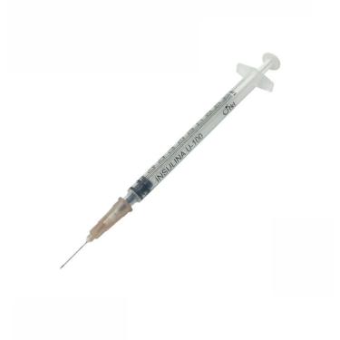 Imagem de Seringa de Insulina Descartavel 1ml c/ Agulha movel 45x13mm 26g 1/2 Caixa c/ 100 unidades