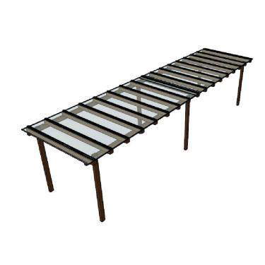 Imagem de Kit Policarbonato Branco 4mm 8,00m X 1,50m - Perfis Naturais