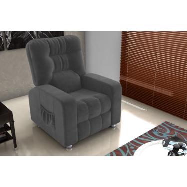 Imagem de Poltrona Reclínavel MX7 Azera Veludo Cinza E425 - Matrix