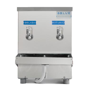 Imagem de Bebedouro Purificador Industrial Blue Bancada 2 Torneiras Natural e Gelada 10L PIB10L127VN-2T Inox 127V