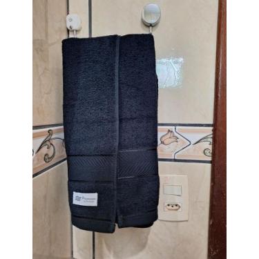 Imagem de Toalha de rosto felpudo 100% algodão,  45 x 80cm, Duomo cor preta. - T