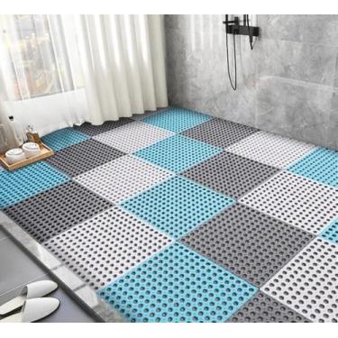 Imagem de Kit 14 Tapete Modular Antiderrapante para box banheiro sauna vestiário