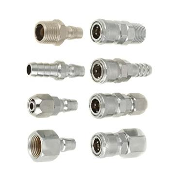 Imagem de 8pcs Bsp 1/2 Fios Masculinos Plugs Pneumáticos de Acoplador de Ar e Kit de Soquete Kit Quick Connect Air Ana Tipo Industrial C, Ferro de Estanho de, Apresenta Conexão Rápida e Conexão e