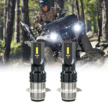 Imagem de Lâmpadas quadriciclo H6 H6M adequadas para Yamaha Grizzly 125 350 400 450 660 (2002-2008), lâmpadas quadriciclo de motocicleta H6M P15D farol alto e baixo, super brilhante 6000LM 6000K branco, Plug
