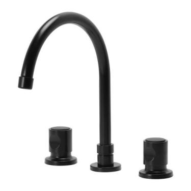 Imagem de Torneira Misturador Banheiro Lavatório Luxo Preto Metal - Furkin